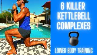 6 KILLER KETTLEBELL COMPLEXES FOR LOWER BODY | BJ Gaddour Leg Day Workout Exercises Home Gym