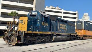 CSX SD40-2 8365 Leads L760-25 at Downtown Jacksonville, FL