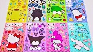 SANRIO Decorate with Sticker Book Dress Up Pompompurin,Hellokitty,Cinnamoroll,Melody,Kuromi