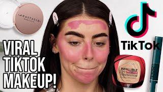 TESTING *VIRAL* TIKTOK MAKEUP + HACKS! ELF PUTTY PRIMER, NYX SHINELOUD, L'OREAL POWDER..