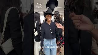 A talk with @juneambrose65 at Tibi’s Spring 2025 Runway Show. #nyfw