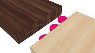 What is Biscuit joint? Biscuit joints 3D woodjoint Sketchup 