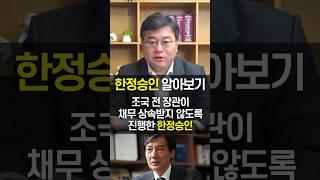 조국 전 장관이 채무 상속받지 않도록 진행한 한정승인 알아보기 #조국 #한정승인 #변호사