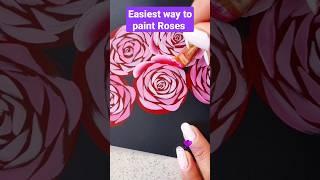 Easy Rose Painting Tutorial #painting #wocol #acrylicpainting #floral #flowerpainting #floraldesign