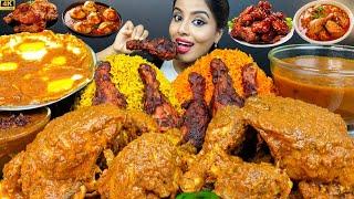 ASMR Eating Spicy Whole Chicken Curry Masala,Egg Fried Rice,Leg Piece Big Bites ASMR Eating Mukbang