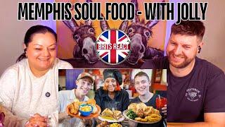 BRITS REACT | Brits try Memphis Soul Food for the first time! | BLIND REACTION