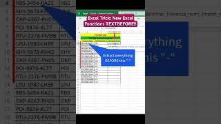 Excel Trick: New Excel Functions TEXTBEFORE!!#shorts, #newfunction, #textbefore