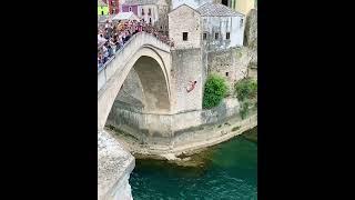 The amazing bridge jumpers in Mostar, Bosnia. Would you do this?