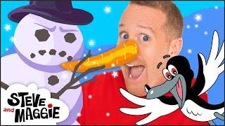 Snowman Christmas Story for Kids with Steve and Maggie | Jingle Bells | Twinkle Twinkle Little Star