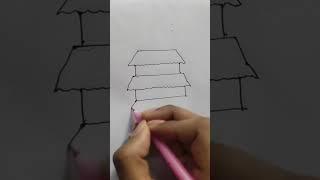 How to draw 2 floor village house #house #villageHouse #easyDrawing