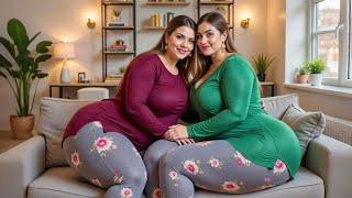 Nice Matching Outfits Idea Plus Size Women Two Friends | Same Design But Different Look