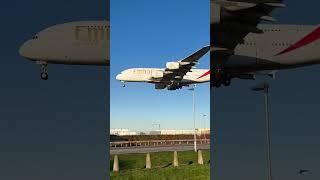 Winter’s Morning Emirates A380 Arrival At Heathrow Airport #emirates #A380 #LHR #heathrow  #aviation