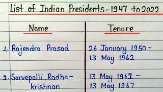 List of all president of India 1947 to 2022 || Indian president list