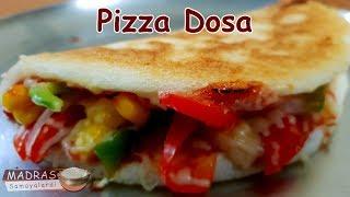 Pizza Dosa Recipe | Dosa Pizza Recipe | How to make Pizza Dosa | Vegetable pizza dosa