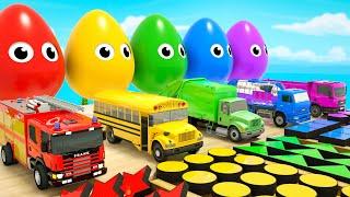 Humpty Dumpty Song - Big balls and a school bus, a fire truck - Baby Nursery Rhymes & Kids Songs