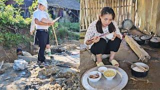 Luckily, the engineer brought food so the poor mute girl had food.