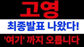 [고영]고영 최종발표 떳다! '여기'까지 올라갑니다 #고영분석 #고영주가 #고영호재 #고영전망 #고영주가전망