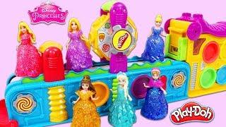 Disney Princesses Visit Magic Play Doh Mega Fun Factory!