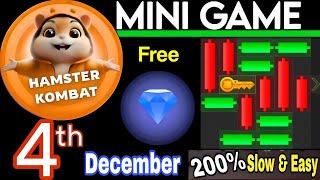 4 December  Puzzle Trick: P2E Hamster Kombat key MiniGame Solved, slow step by step! 