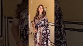 MIDNIGHT BLUE HANDWOVEN BANARASI SILK SAREE | SHIVANGI KASLIWAL