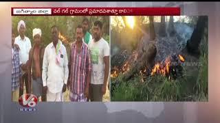 Fire Break Out In Jagtial District | Palm Trees In 30 Acres Catches Fire | V6 News