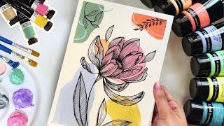 Easy Boho Painting Idea- Perfect Acrylic Art for Beginners #satisfyingart #pastel #drawing #viral