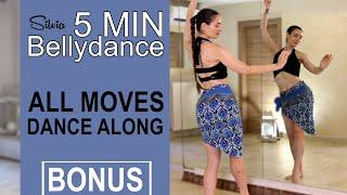 ⏰ 5 MIN BELLYDANCE PRACTICE with Silvia • Bellydance Card ALL MOVES • bellydance along •