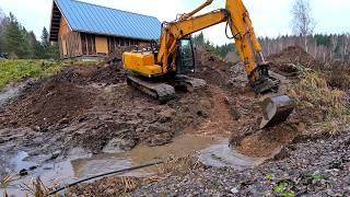 Cutting trees and building pond dam - Neighbour's pond Ep.2