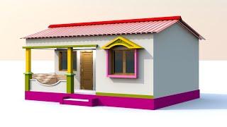 TATA टिनसेट से सुन्दर घर का डिजाइन | beautiful 2 bedroom tin shade house plans with 3d design