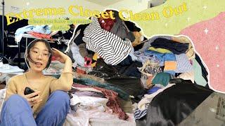 Extreme Closet Clean Out 2021 | First Time Purging My Closet | Closet Clean Out Marie Kondo Style