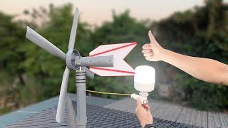 I made a mini PVC Windmill at home ! Endless Free Electric From PVC Drainage Pipe | Fully Automatic