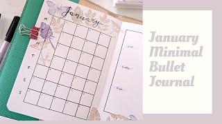 Plan With Me: January 2021 Minimal & Easy Bullet Journal Set Up with Stamps