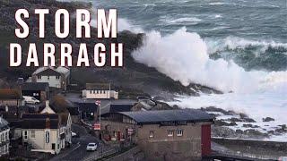 Storm Darragh Arrives in Cornwall - Big Waves & High Winds