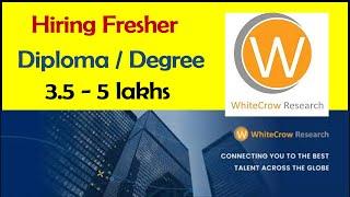 Whitecrow Research Jobs | Mechanical Engineer 2022 | Diploma Jobs 2022 | Electrical Engineer Jobs