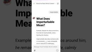 What Does Imperturbable Mean?