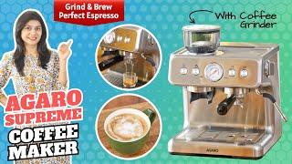 Coffee Maker with Grinder I Grind & Brew CoffeeI How to Use AGARO Espresso Coffee Maker with Grinder