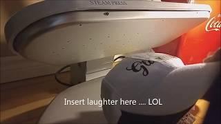 Applying Glitter HTV to a ball cap  - the old school method