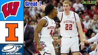 Wisconsin vs Illinois [ GAME Highlights ]Dec 10,2024 |College men's basketball 2024 |NCAA Highlights