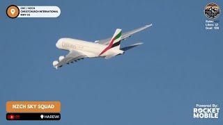 Emirates A380 Take Off From Christchurch Airport, New Zealand!