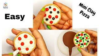 How to make pizza with clay| DIY How To Make Miniature Realistic Food Items with polymer clay #pizza