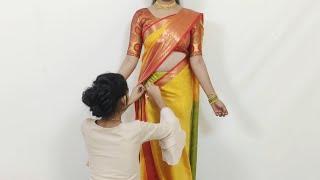 Banarasi Silk saree draping tricks for beginners | silk saree draping with perfect pleats tricks