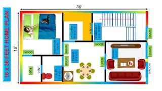 18x36 Feet Ghar Ka Naksha ll Modern house Design ll