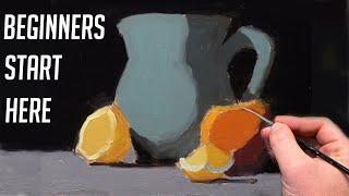 The easiest way to start an oil painting for beginners