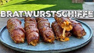 BRATWURSTSCHIFFE - Gefüllte Bratwurst in Bacon