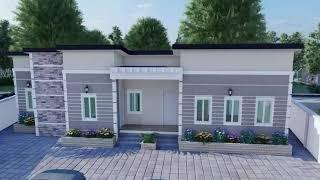 SIMPLE AND ECONOMICAL 3 BEDROOM FLAT ROOF HOUSE DESIGN.