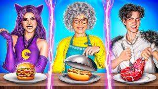 Grandma VS CATNAP VS Werewolf Cooking Challenge! Superheroes Kitchen Hacks!