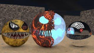 Monster Pacman vs Lava-Ice VenomPac vs Silver RoboPac