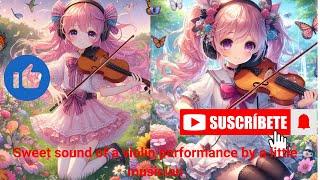 Sweet sound of a violin performance by a little musician