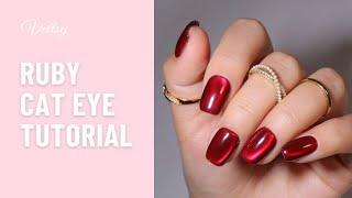 Vettsy Ruby Cat Eye Nail Set Step By Step Tutorial