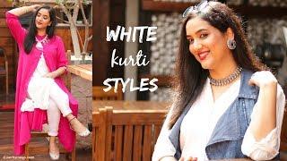 How to Style a White Kurti in different ways | Indian Ethnic Wear Basics | Perkymegs